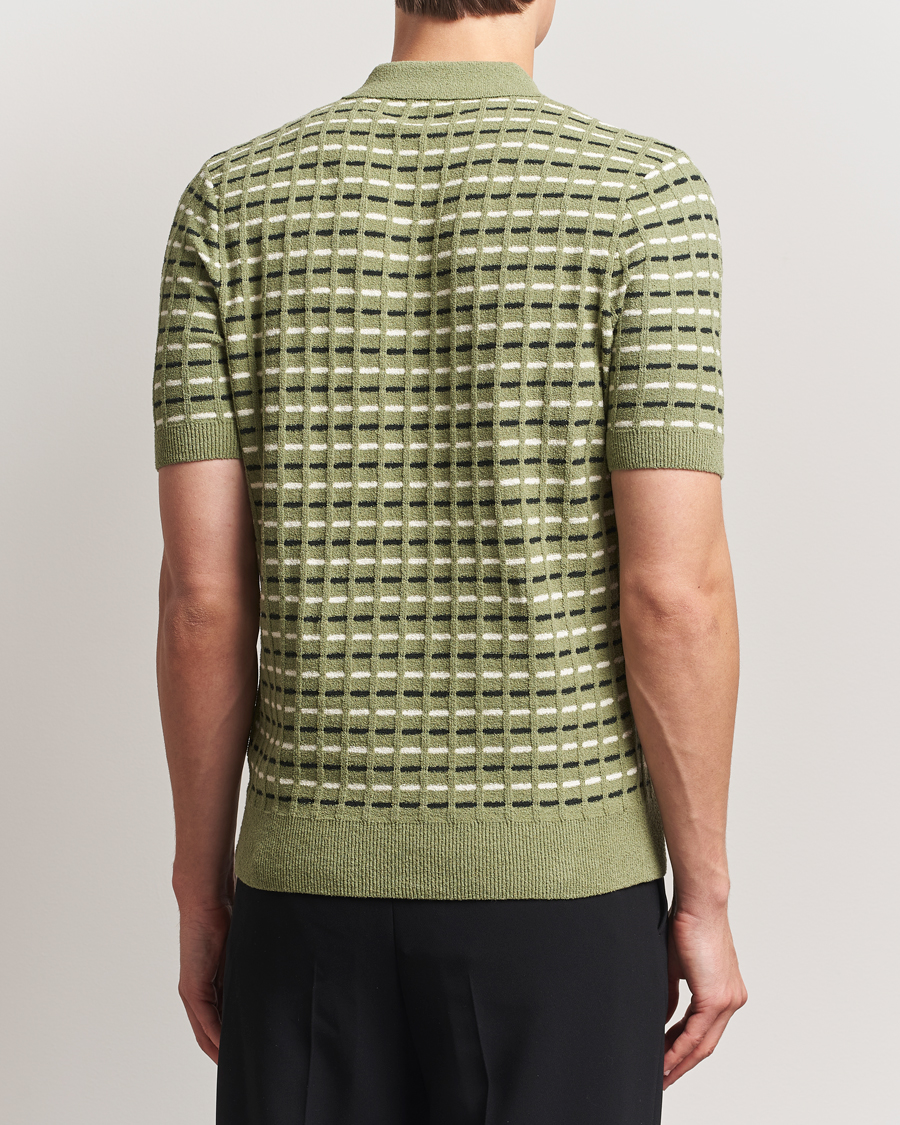 Herren | Poloshirts | Fred Perry | Bouclé Ribbed Knitted Polo Olive Mint