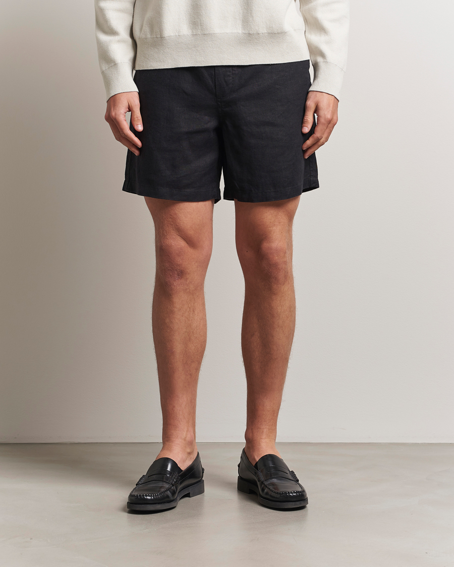Herren | Shorts | Samsøe Samsøe | Jabari Linen Drawstring Shorts Black