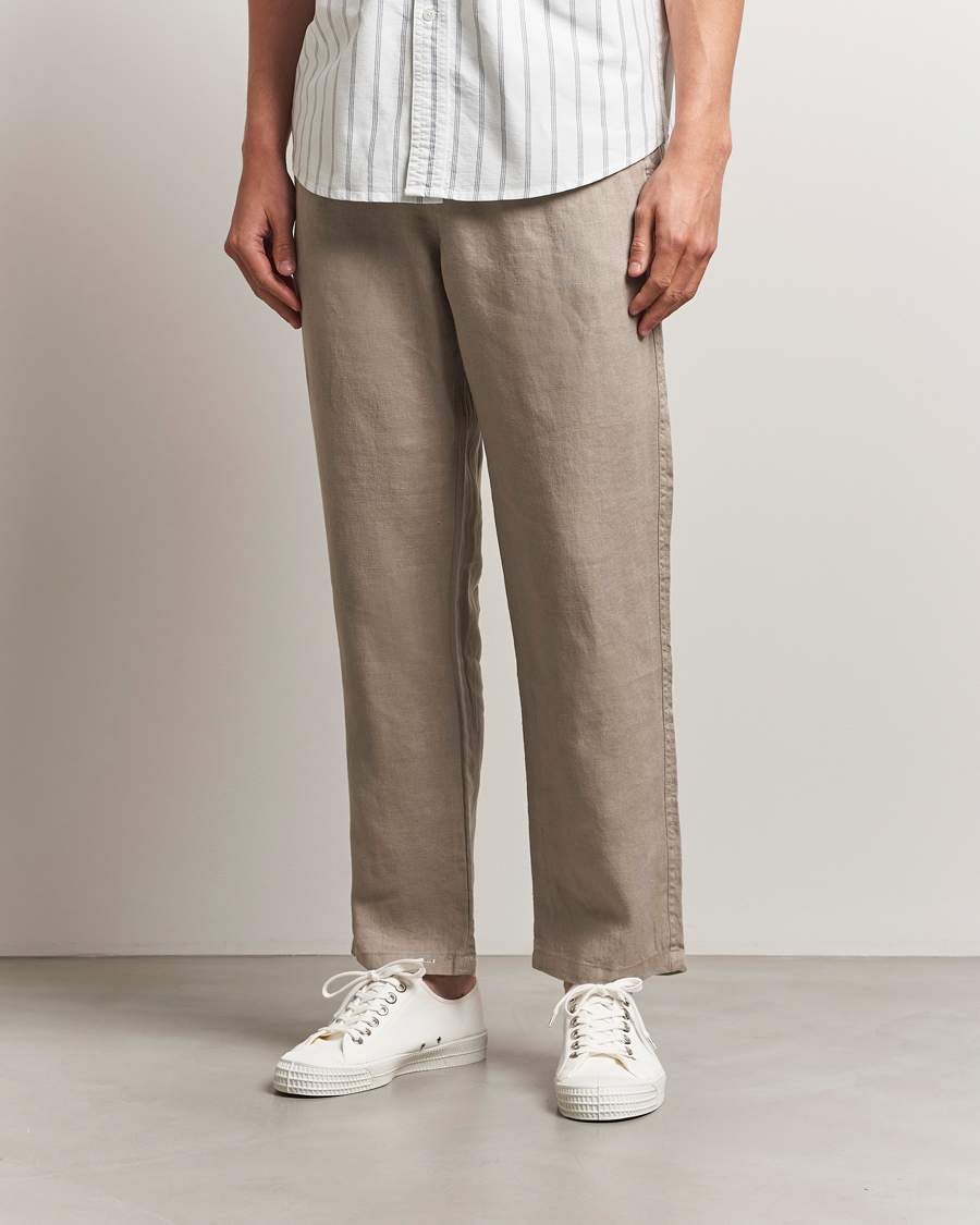 Herren | Hosen | Samsøe Samsøe | Jabari Linen Drawstring Trousers Greige