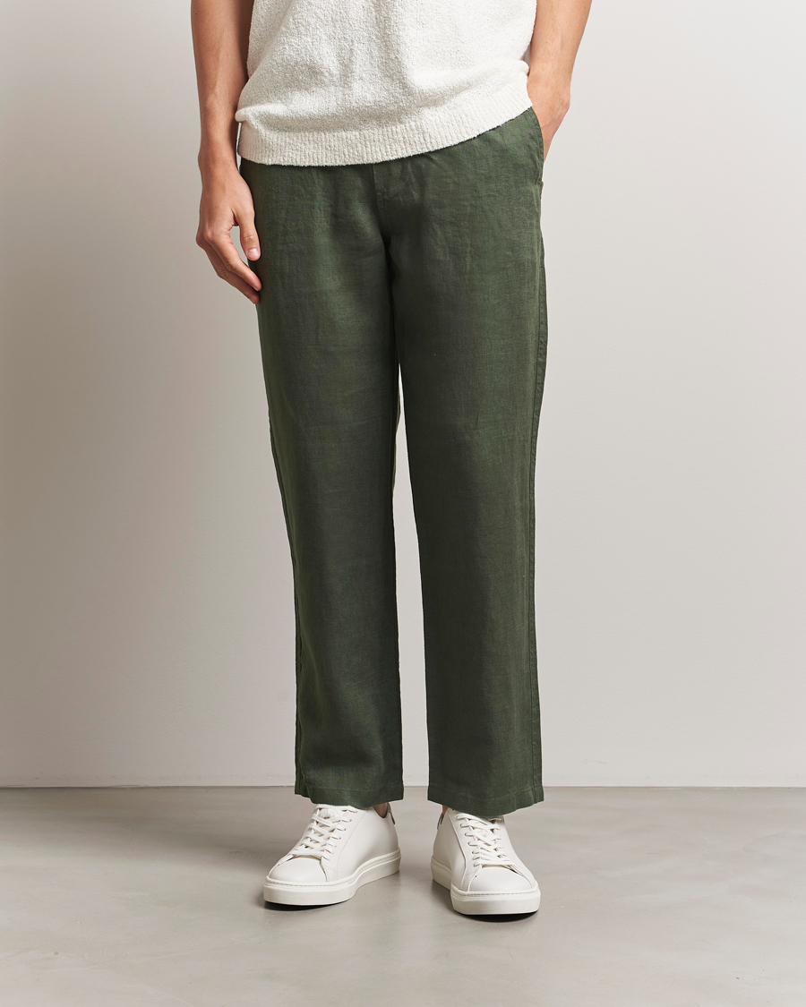 Herren | Hosen | Samsøe Samsøe | Jabari Linen Drawstring Trousers Climbing Ivy
