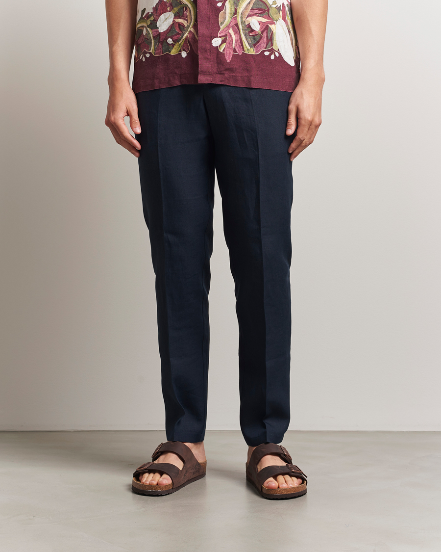 Herren | Hosen | Orlebar Brown | Griffon Italian Linen Trousers Night Iris