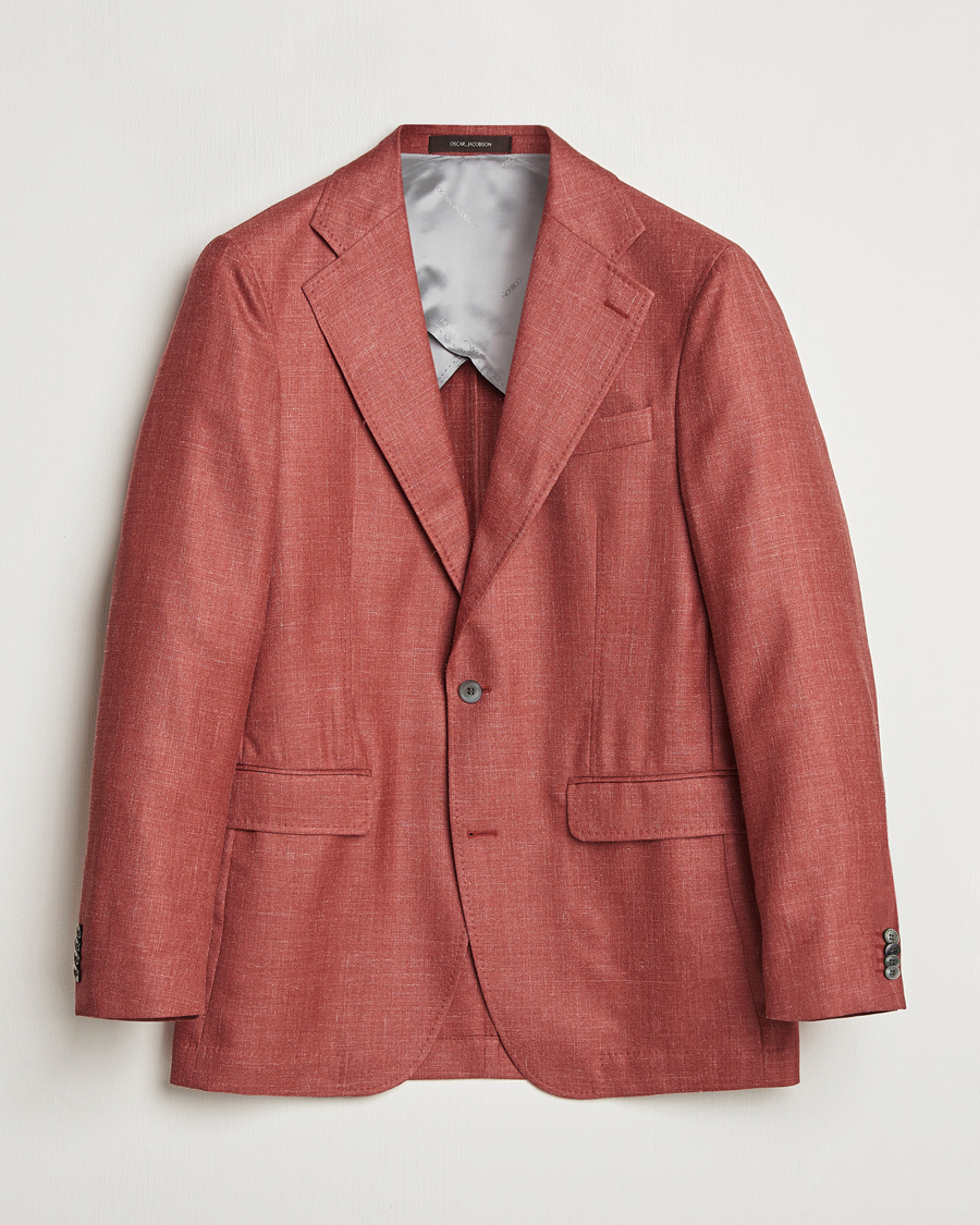 Herren | Sakkos | Oscar Jacobson | Fellow EVO Wool/Silk/Linen Blazer Red