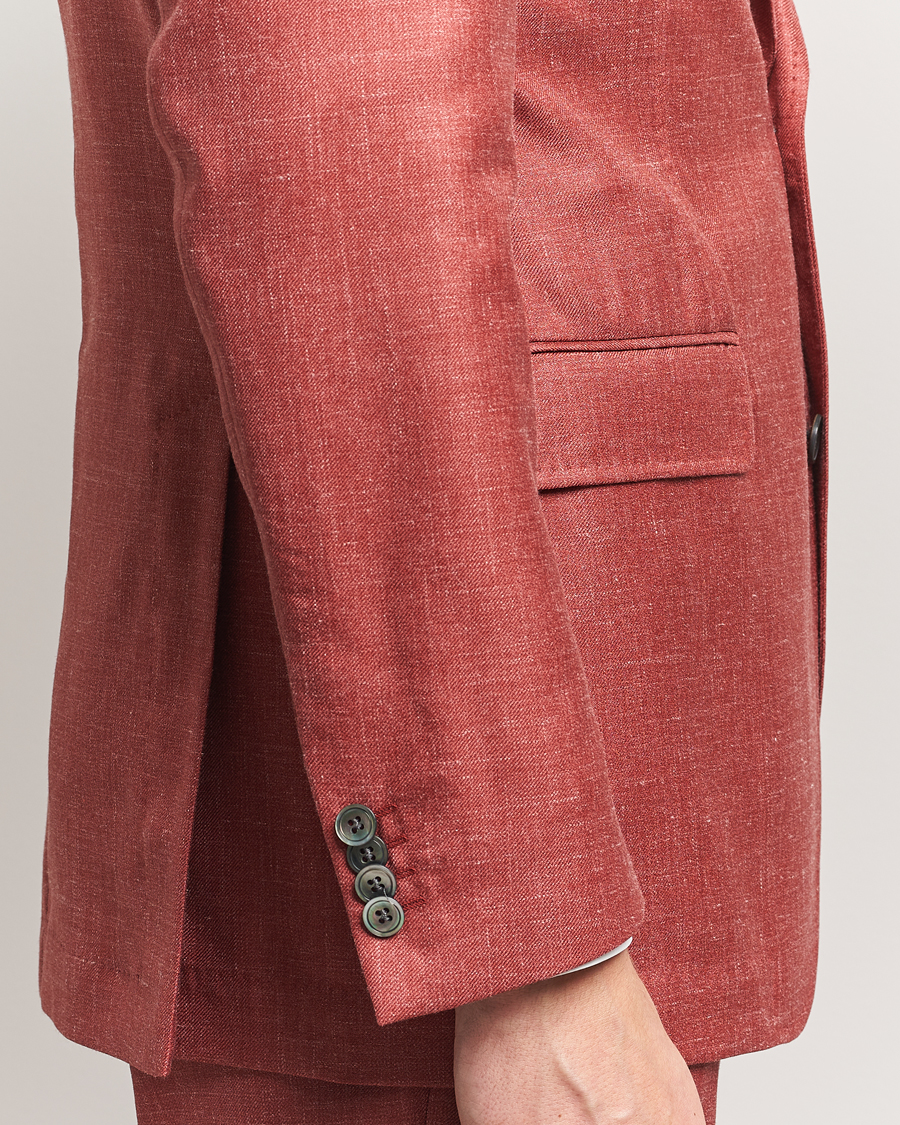 Herren | Sakkos | Oscar Jacobson | Fellow EVO Wool/Silk/Linen Blazer Red