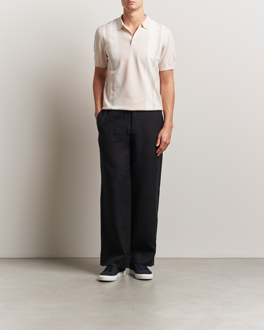 Herren | Poloshirts | J.Lindeberg | Reymond Stripe Knit Polo Moonbeam