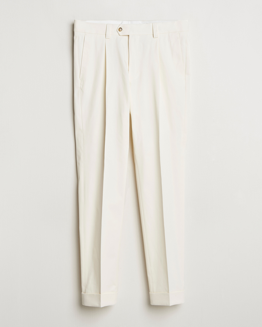 Herren | Hosen | Tiger of Sweden | Tenuta Pleated Cotton Trousers Soft White