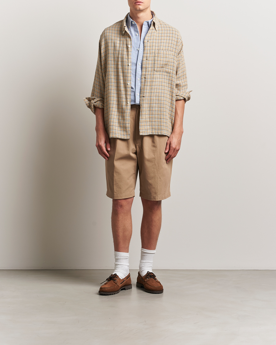 Herren | Shorts | BEAMS PLUS | Pleated Twill Shorts Khaki