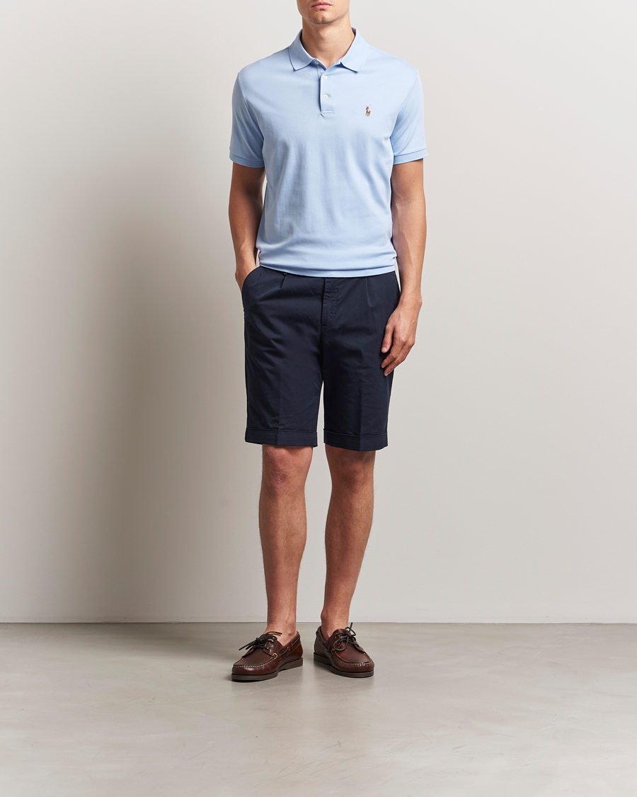 Herren | Poloshirts | Polo Ralph Lauren | Custom Slim Fit Cotton Polo Office Blue