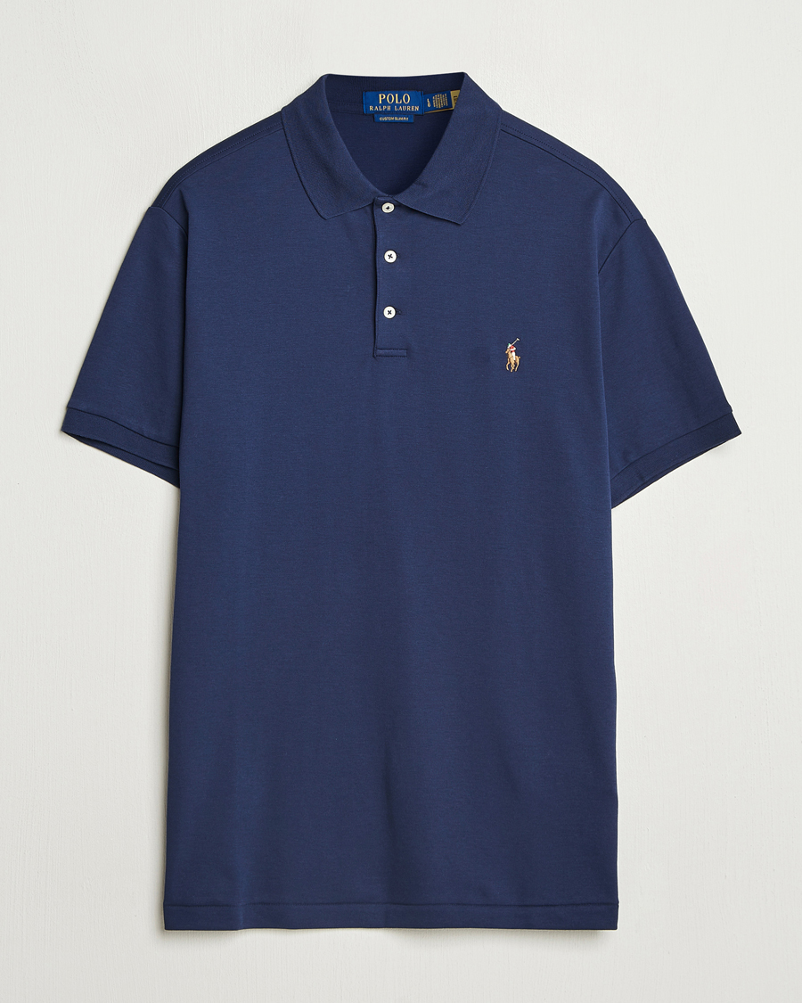 Herren | Poloshirts | Polo Ralph Lauren | Custom Slim Fit Cotton Polo Refined Navy