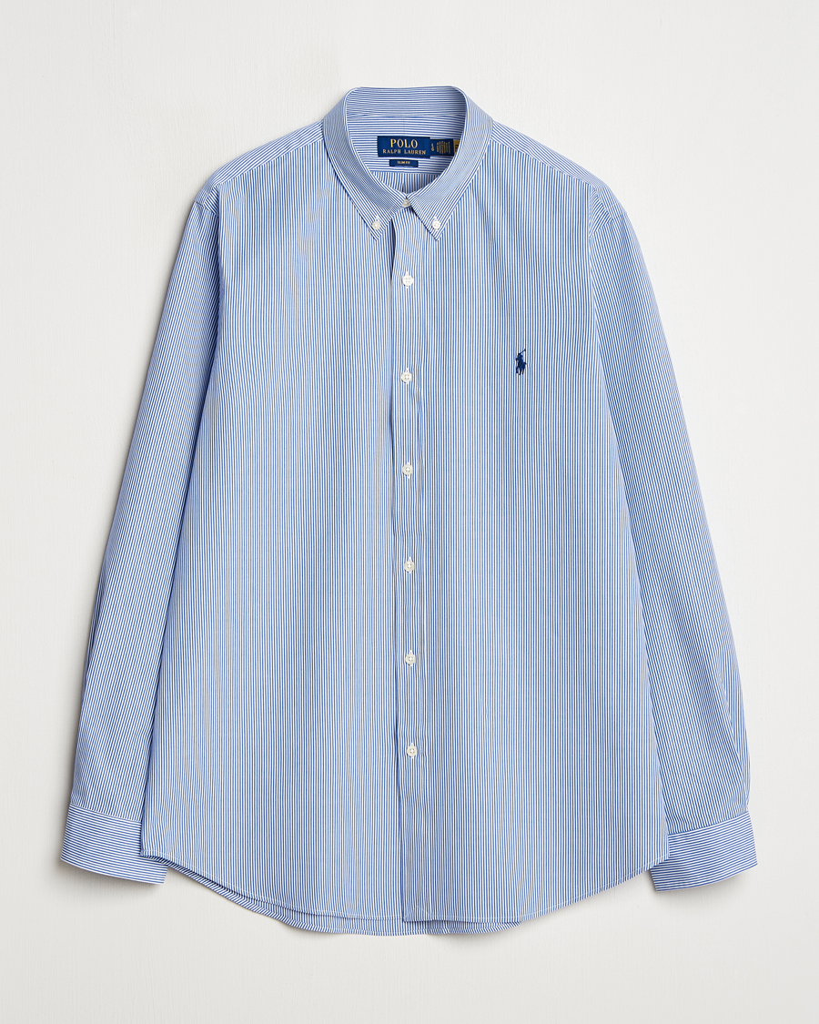 Herren | Hemden | Polo Ralph Lauren | Slim Fit Poplin Shirt Blue/White Hairline Stripe