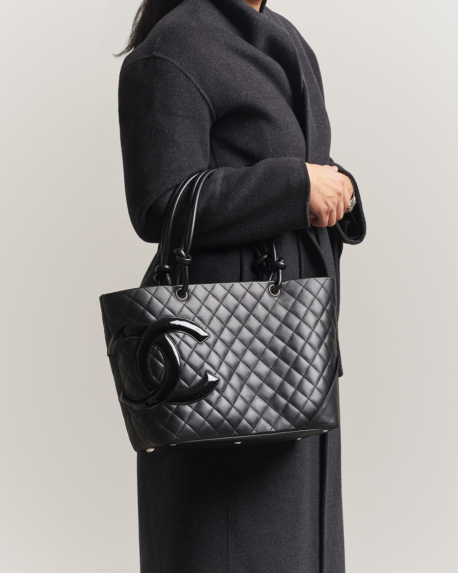 Herren | Chanel Pre-Owned Cambon Ligne Tote Bag Medium Black | Chanel Pre-Owned | Cambon Ligne Tote Bag Medium Black