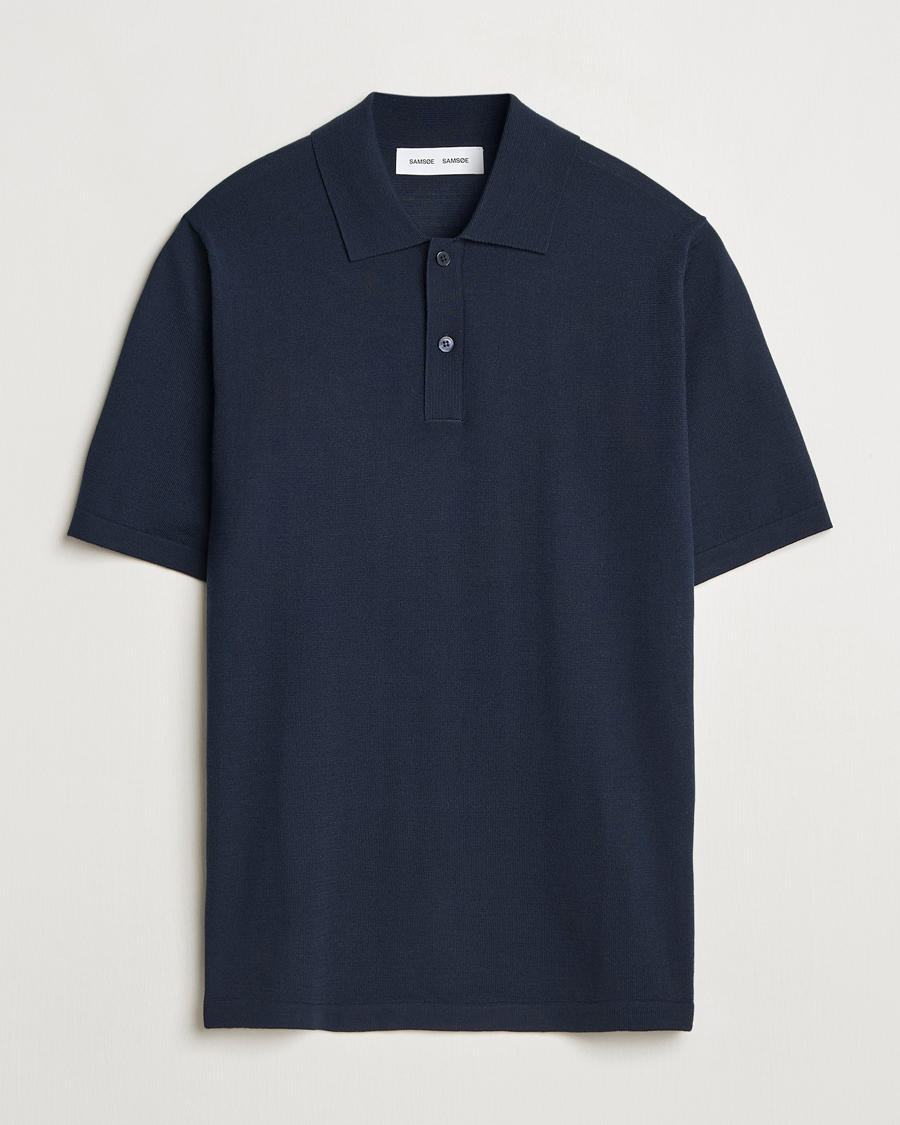 Herren | Poloshirts | Samsøe Samsøe | Sarown Knitted Polo Salute Navy