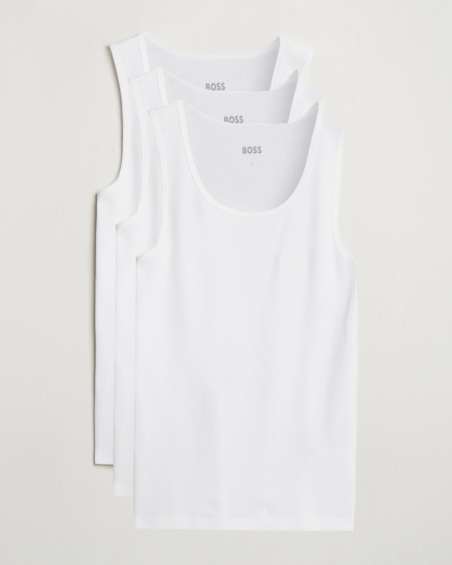Herren | T-Shirts | BOSS BLACK | 3-Pack Ribbed Tank Top White