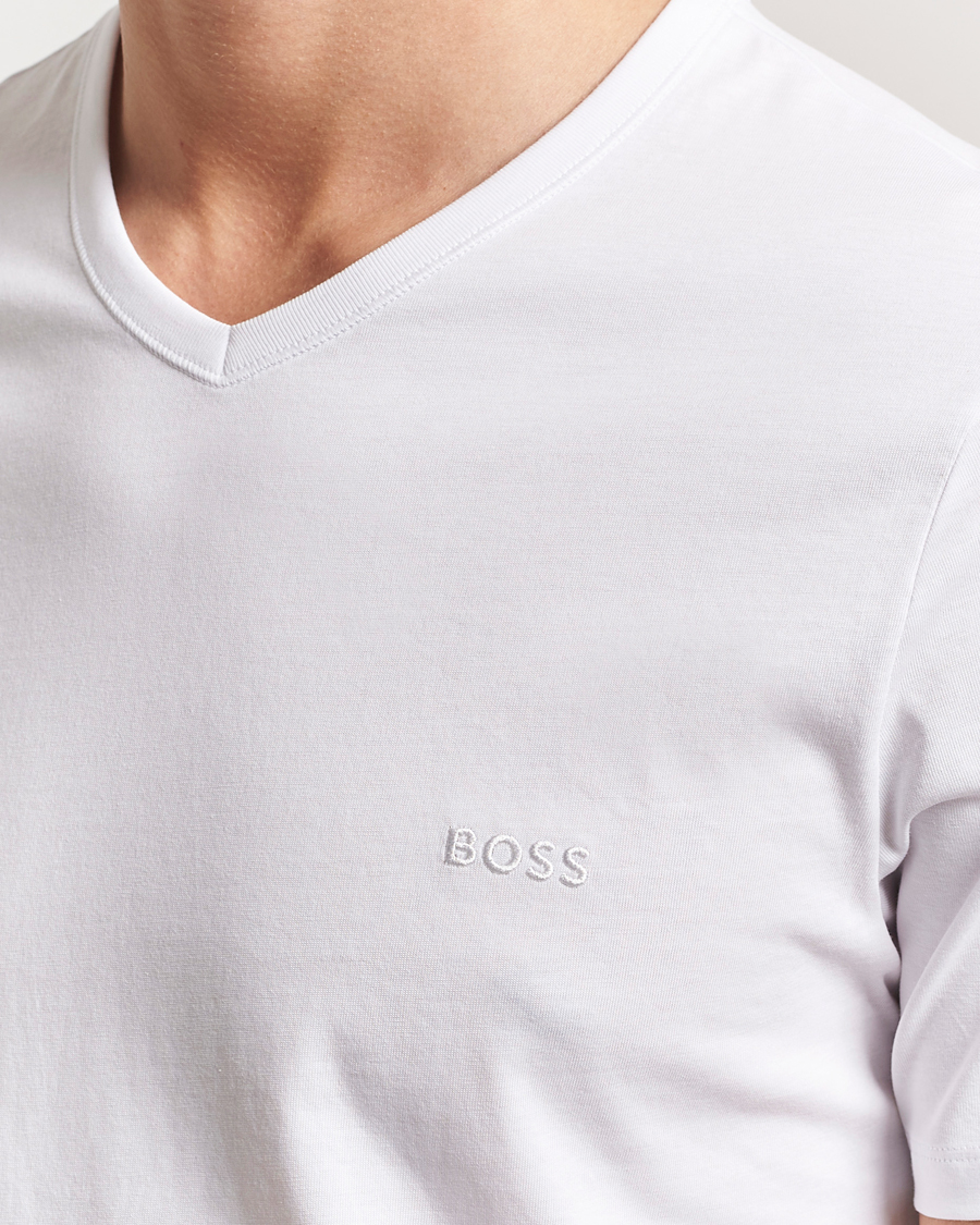 Herren | T-Shirts | BOSS BLACK | 3-Pack V-Neck T-Shirt White