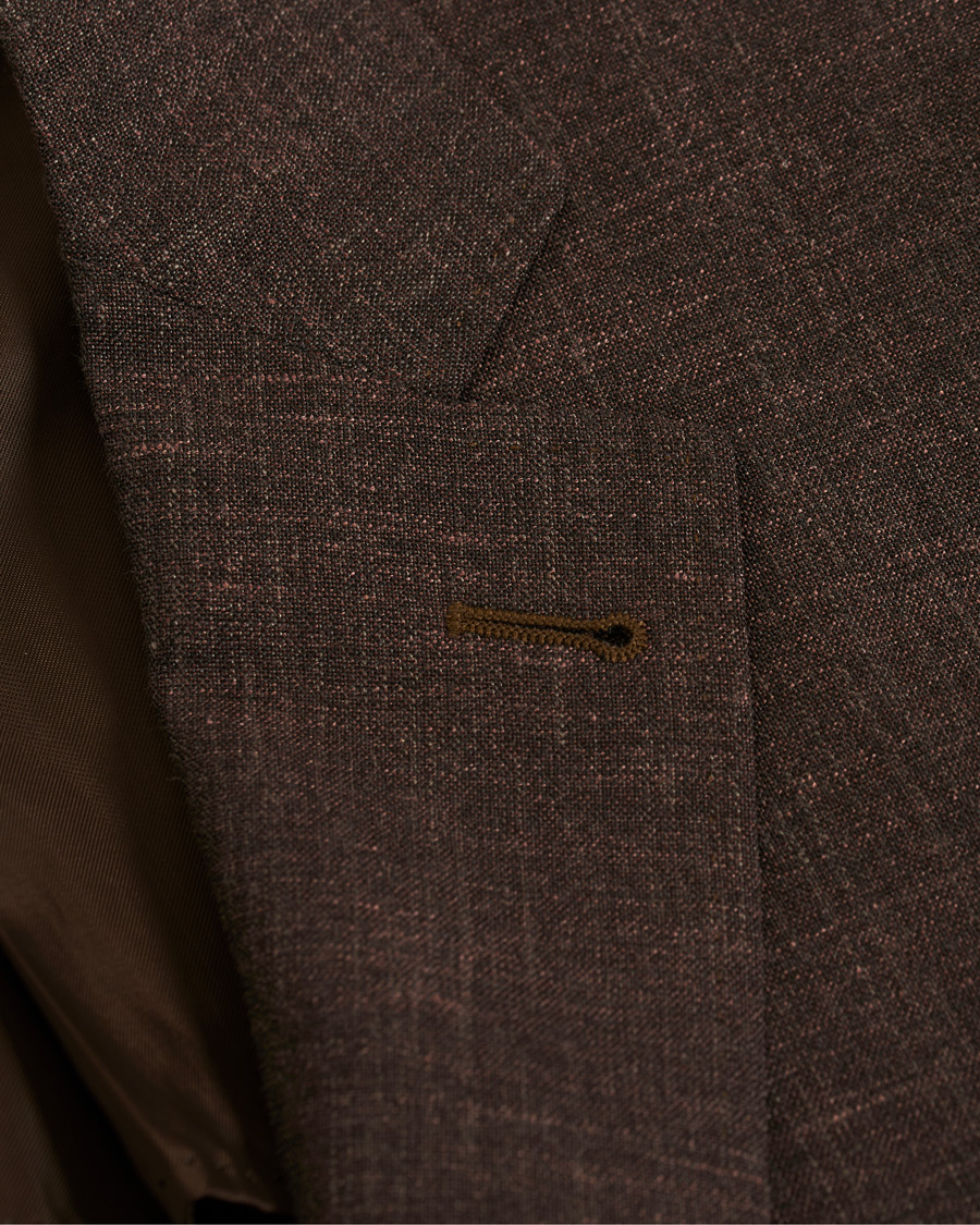 Herren | Anzüge | Canali | Wool/Linen Patch Pocket Suit Dark Brown