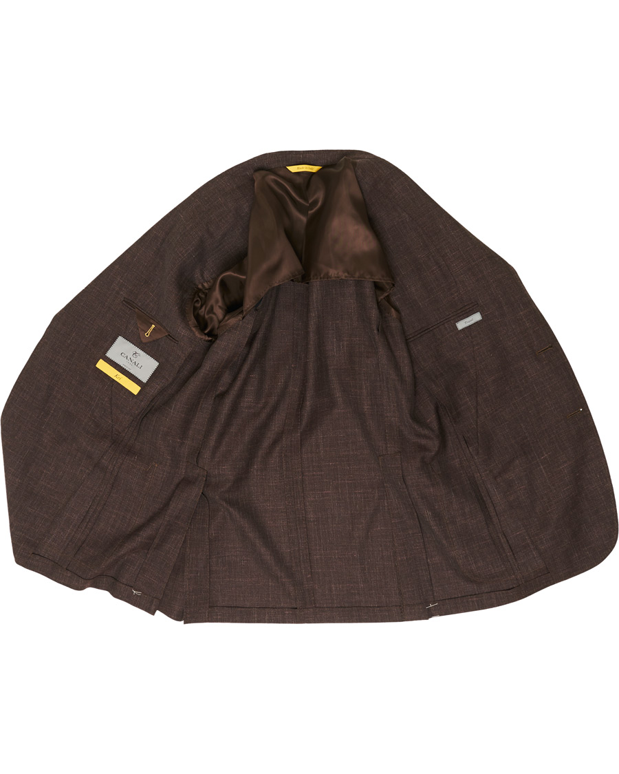 Herren | Anzüge | Canali | Wool/Linen Patch Pocket Suit Dark Brown