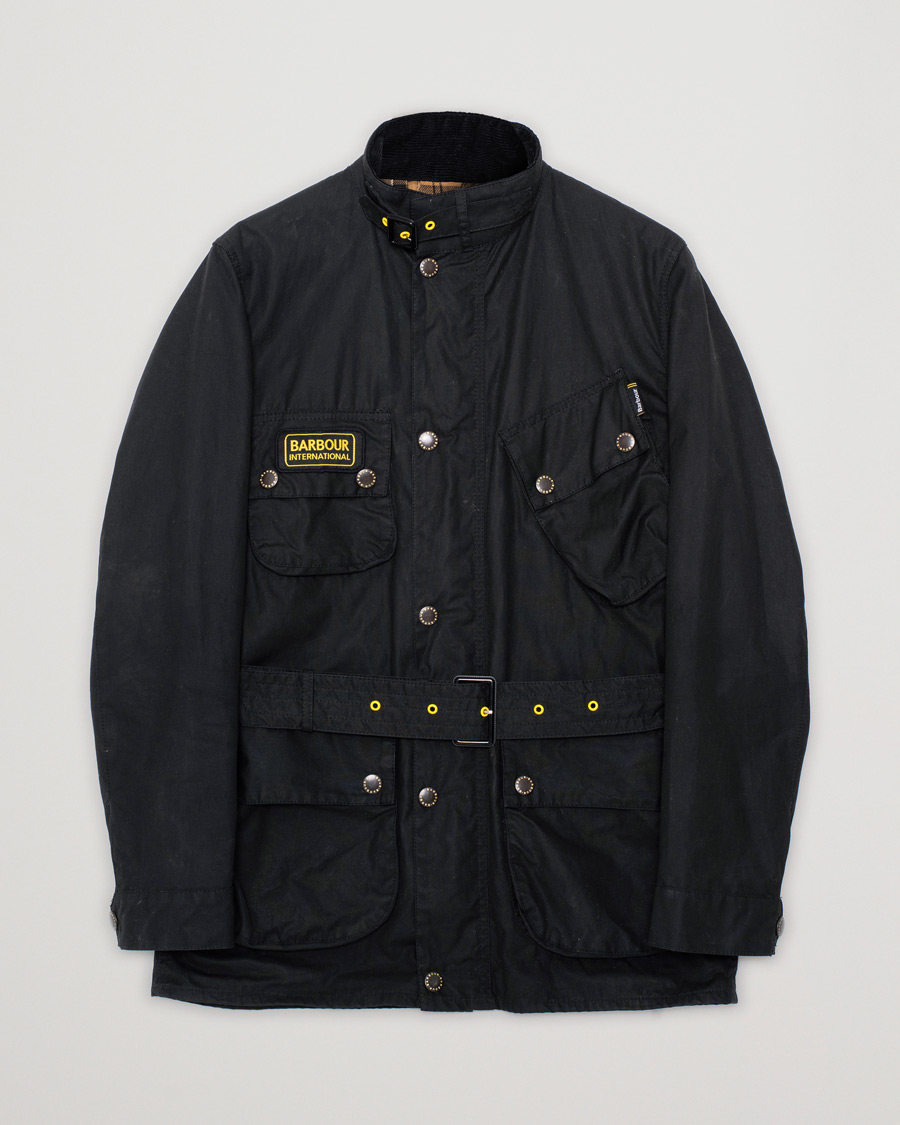 Herren | Jacken | Pre-owned | Barbour International Slim Wax Jacket Black