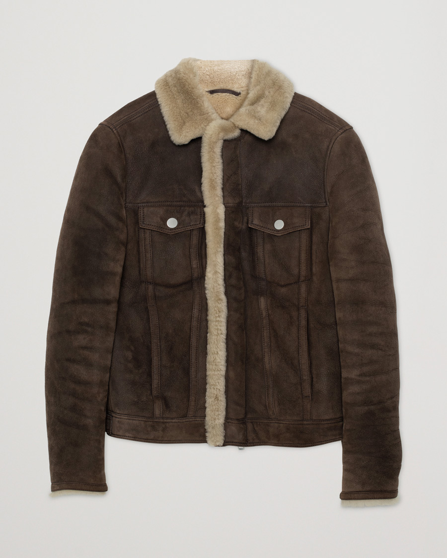Herren | J.Lindeberg Redster Mud Shearling Suede Jacket Mud Brown | Pre-owned | J.Lindeberg Redster Mud Shearling Suede Jacket Mud Brown