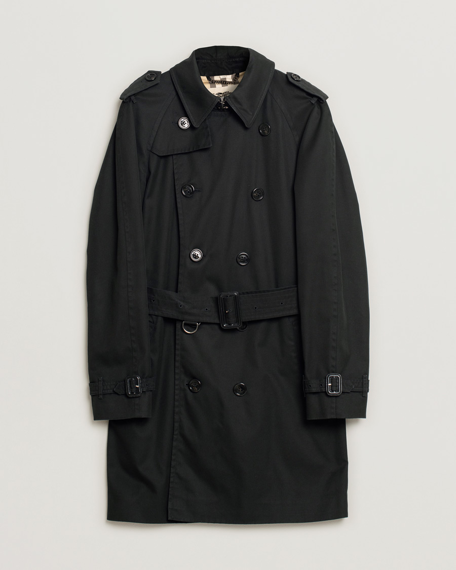 Herren | Burberry Mid-length Kensington Trench Black 50 | Pre-owned | Burberry Mid-length Kensington Trench Black 50