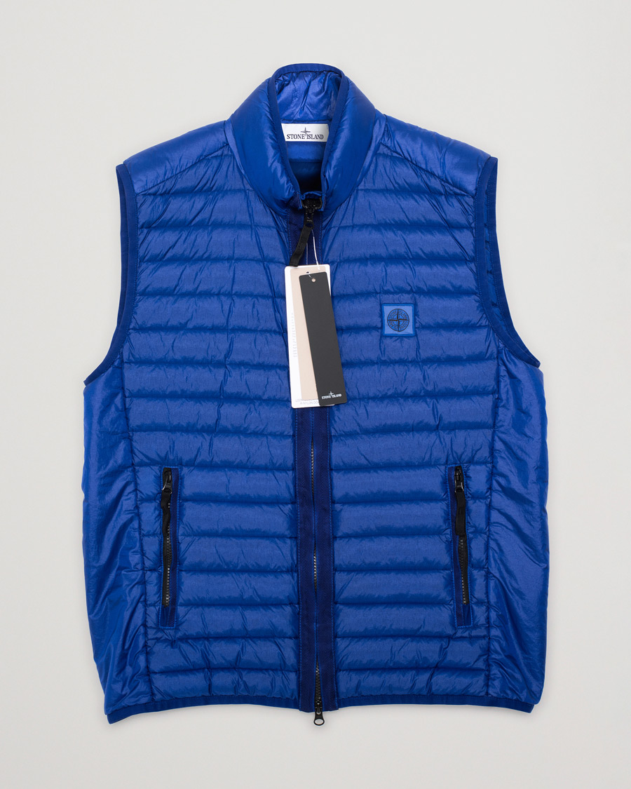 Herren | Jacken | Pre-owned | Stone Island Recycled Nylon Down-TC Vest Bright Blue