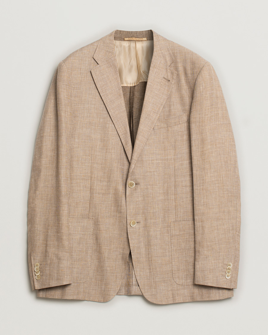 Herren | Pre-owned Sakkos | Pre-owned | Corneliani Linen/Wool Blazer Beige Melange 52