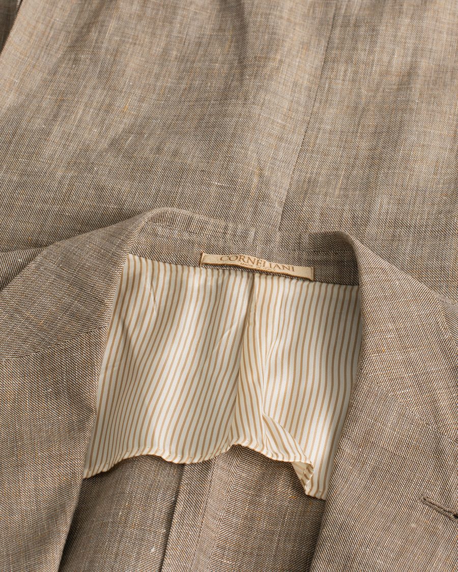 Herren | Pre-owned Sakkos | Pre-owned | Corneliani Linen/Wool Blazer Beige Melange 52